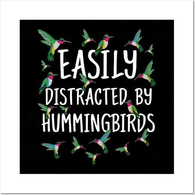 Easily Distracted By Hummingbirds Gifts Women Hummingbird Wall Art by PomegranatePower